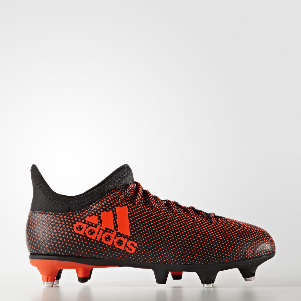 Adidas X 17.3 Soft Ground - ποδοσφαιρικα παπουτσια για αγορια - Μαυρα/Κοκκινα/Πορτοκαλι,Μέγεθος: EU